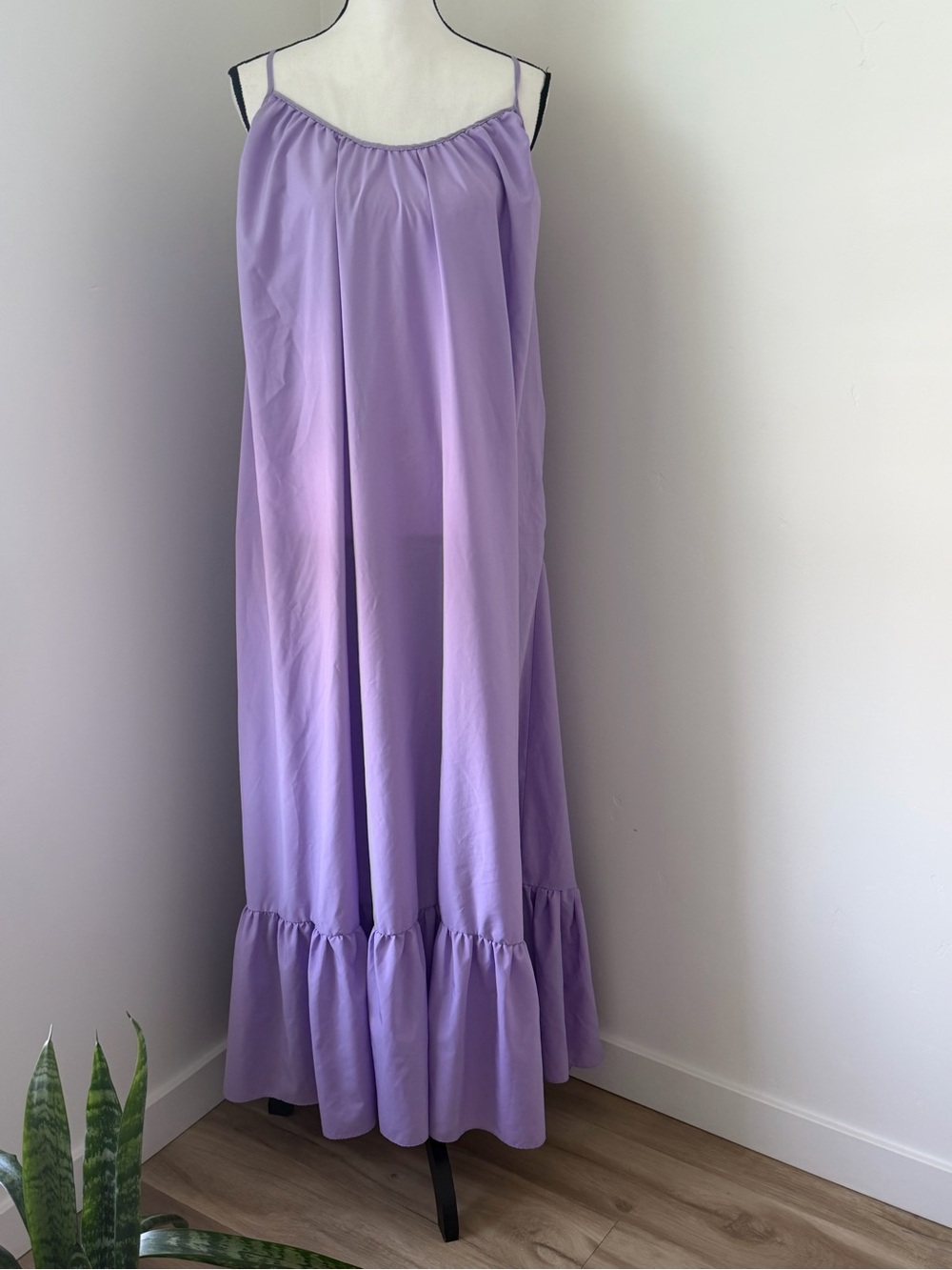Lavender Ruffle-Hem Maxi Skirt